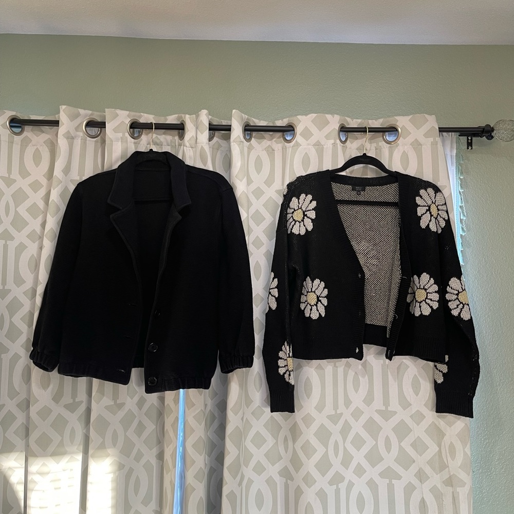 Black cardigan sweater